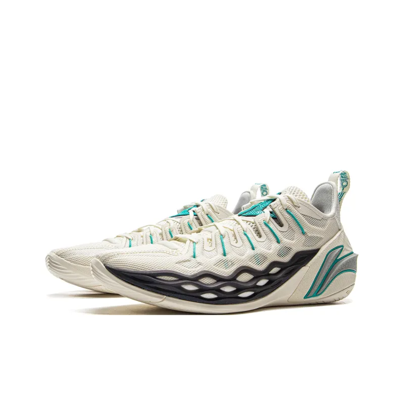 LiNing Buckets Cushioning, Slip Resistant, And Breathable Low Top Basketball Shoes Men's Ivory-2