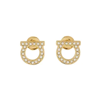 FERRAGAMO Brass Stud Earrings Women's Gold