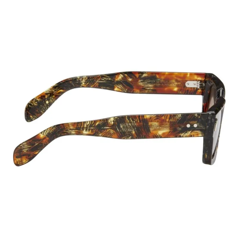Cutler And Gross Acetate Metal Square Sunglasses Unisex Brown-2
