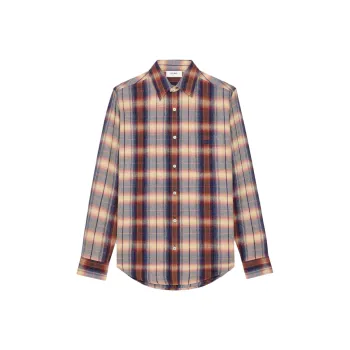 CELINE Check Pattern Viscose Shirt