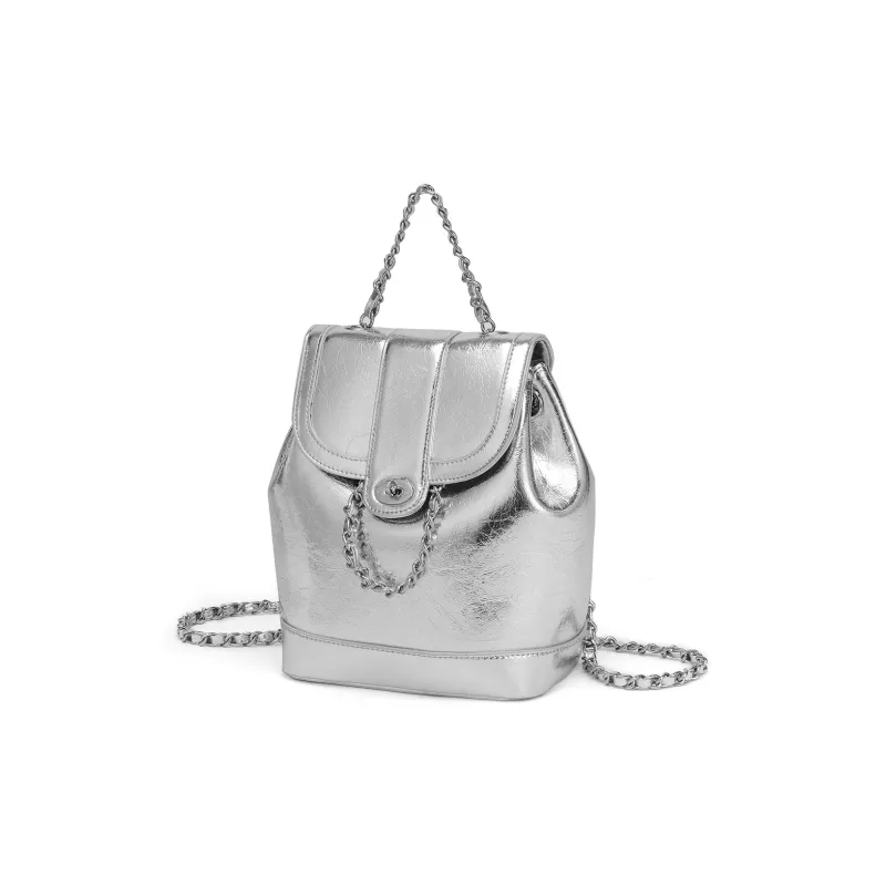 ROBERTA DI CAMERINO Synthetic Leather Backpack Women's Classic Black/Charming Silver-5