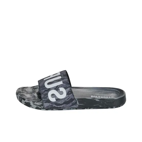 SUPERDRY Abrasion Resistant Slide Slippers Men's Black Gray