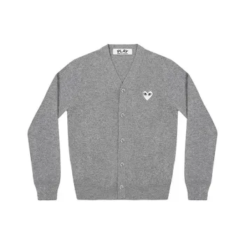 CDG Play Sweater Men's Light Gray