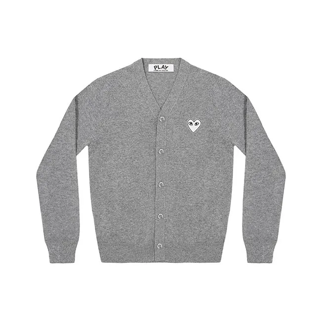 CDG Play Sweater Men's Light Gray-0