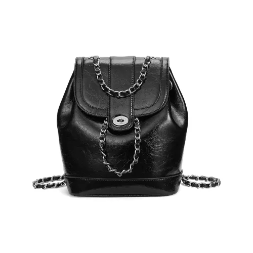 ROBERTA DI CAMERINO Synthetic Leather Backpack Women's Classic Black/Charming Silver