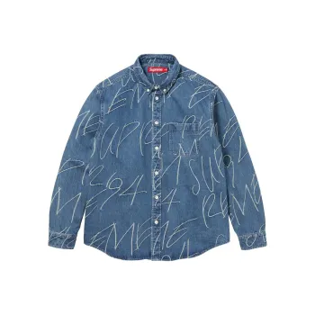 Supreme Handwriting Jacquard Denim Shirt