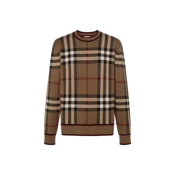 Burberry Men Naylor Check Sweater Brown