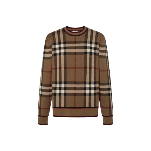 Burberry Men Naylor Check Sweater Brown