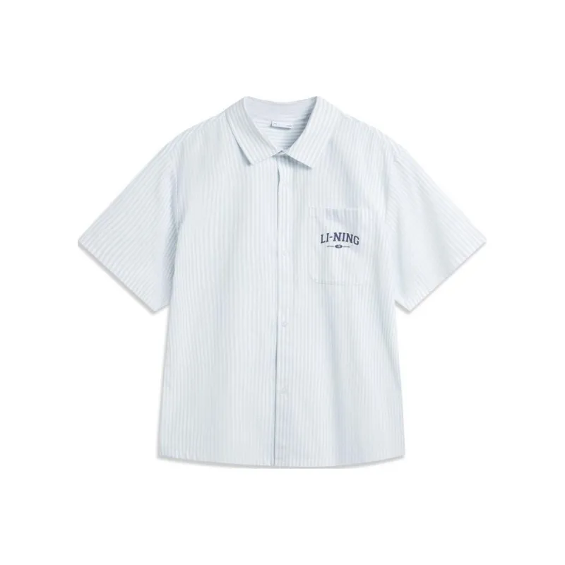 LiNing Sports Fashion Collection Shirt Men's Clear Sky Blue Stripes-0