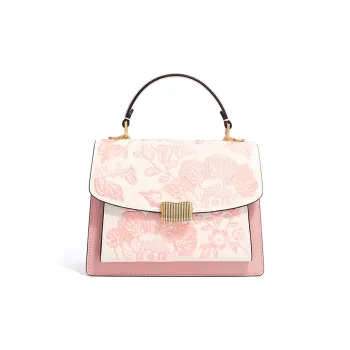 Forever Lucky Cow Leather Crossbody One Shoulder Handbag Regular Women's Pink Beauty/Milk Tea