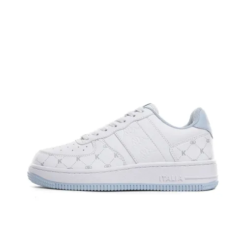 Kappa Back to Back Cushioning, Wear Resistant Low Top Skateboard Shoes Women's White Blue