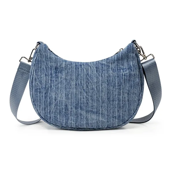 Dickies Cotton Fiber Crossbody Bag, Shoulder Bag, Crescent Bag Regular Women's Denim Blue-2