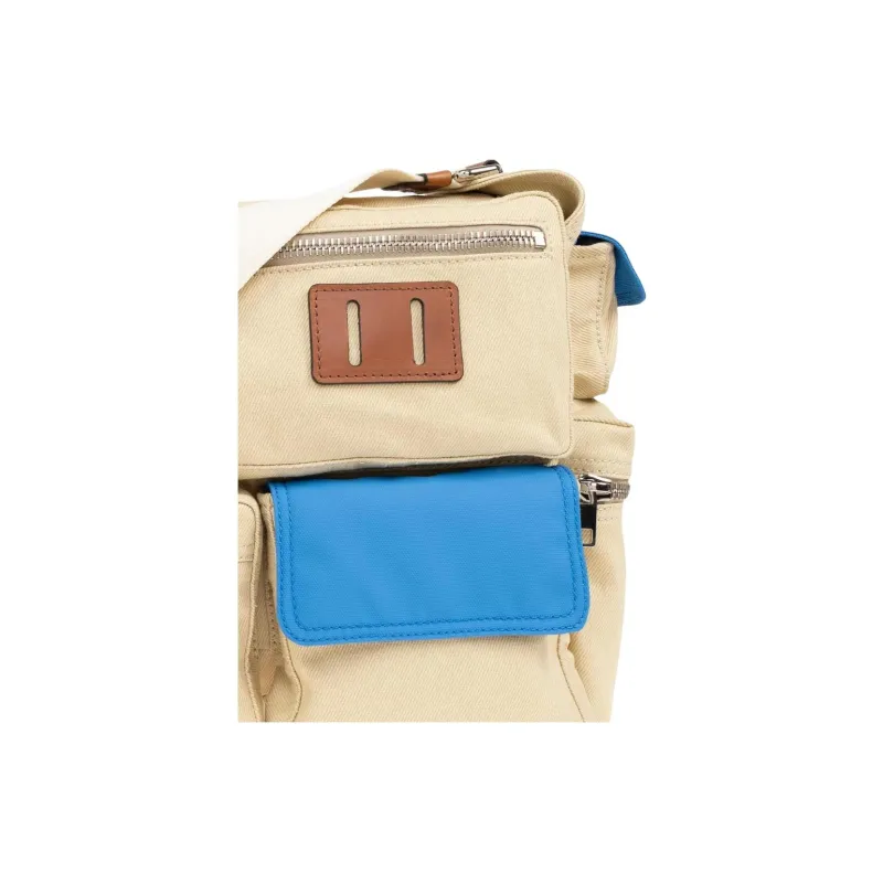 MOSCHINO Cotton Shoulder Bag Men's Sandy Beige-3