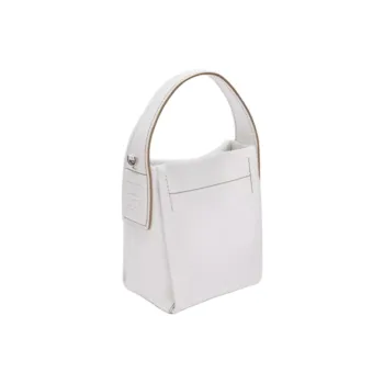 ZESH Cow Leather Shoulder Bag, Crossbody Bag, Handbag Small Size Women's Ecru