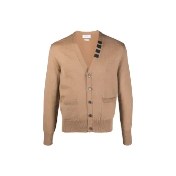 THOM BROWNE 4 Bar V neck Cardigan