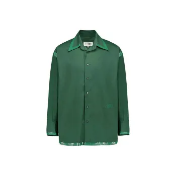 MM6 Maison Margiela Drop Shoulder Coated Trim Shirt