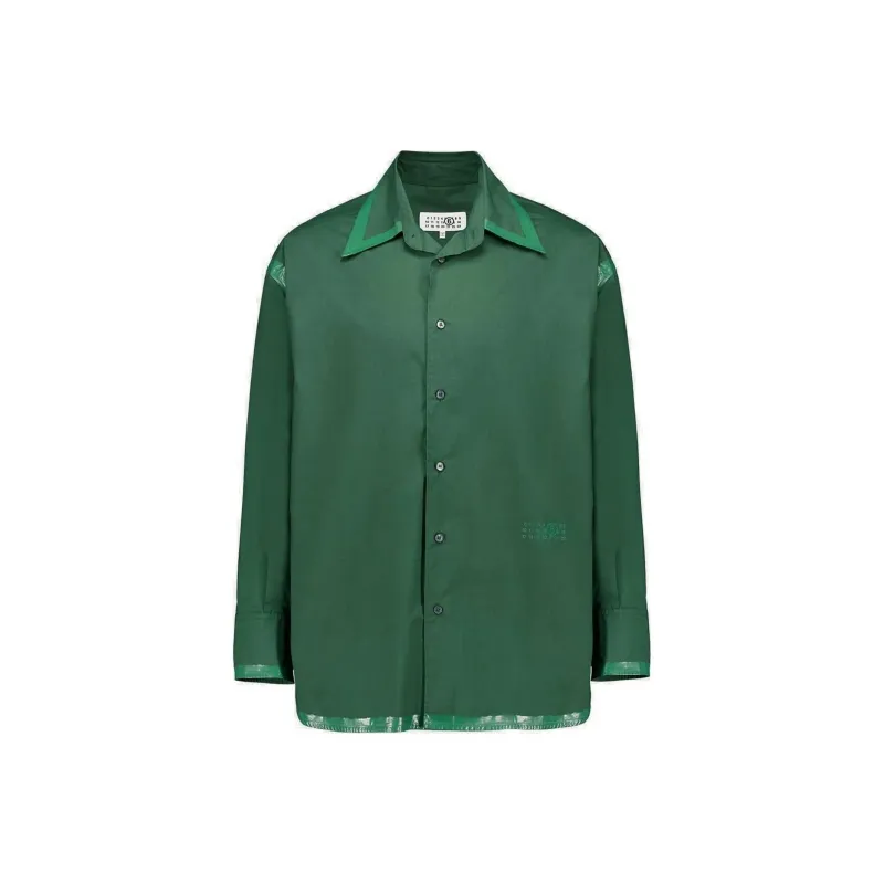MM6 Maison Margiela Drop Shoulder Coated Trim Shirt-0