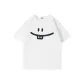 [Heavyweight Waffle Knit]White (Simple Smile Drawing)