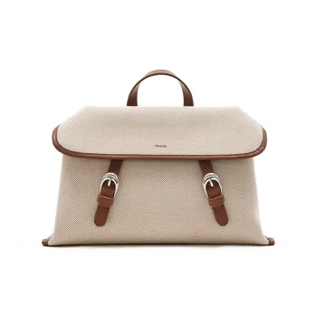 MUVA Fabric Backpack Women's Canvas Brown/Denim Blue