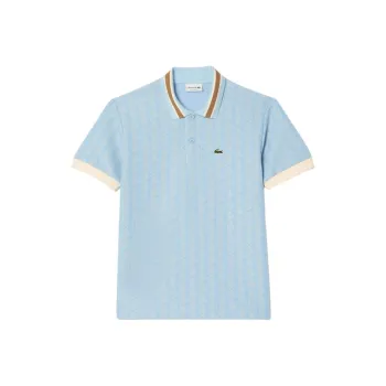 LACOSTE Polo Shirt Men's Light Blue/White
