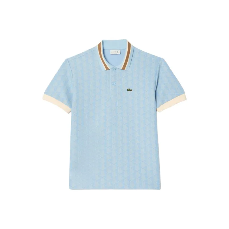 LACOSTE Polo Shirt Men's Light Blue/White-0