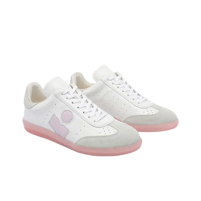 ISABEL MARANT Bryce Low Top Skateboard Shoes Women's White Pink-2