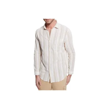 GUESS Collins Striped Pocket Shirt Shirt Men's Beige
