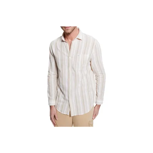 GUESS Collins Striped Pocket Shirt Shirt Men's Beige