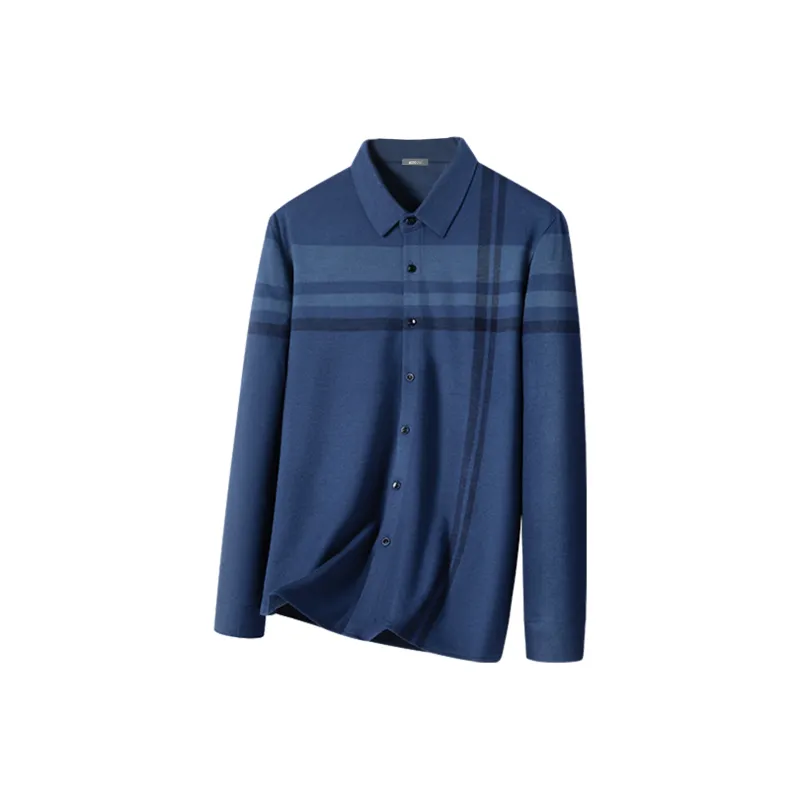 Red bean Shirts Men Blue-0