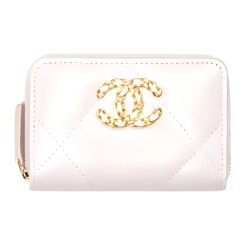 CHANEL 19Bag Lambskin Card Holder, Coin Purse Women's Light Purple-0