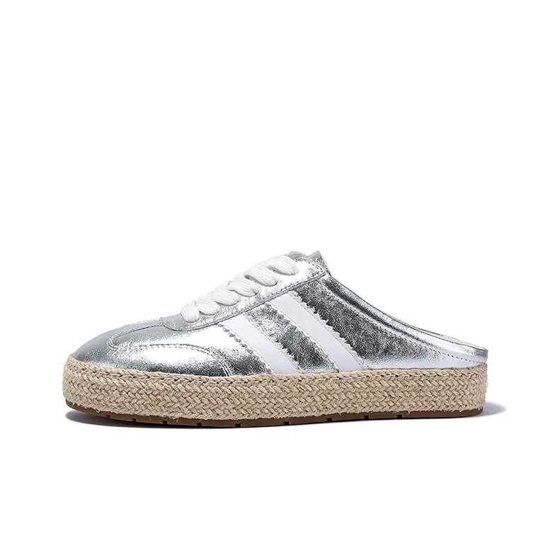 Brut Ros′e Rubber Sole Abrasion Resistant Closed Toe Slippers Women's Silver-0