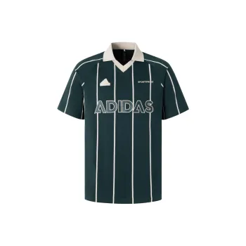 Adidas TIRO STRIPE HEAVY JERSEY TEE Polo Shirt Men's Night Sky Green