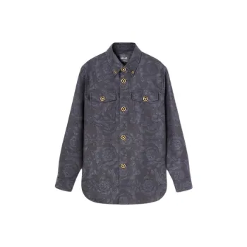 VERSACE Barocco Jacquard Buttoned Shirt Jacket