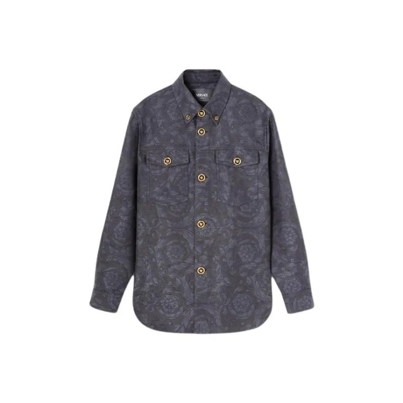 VERSACE Barocco Jacquard Buttoned Shirt Jacket-0