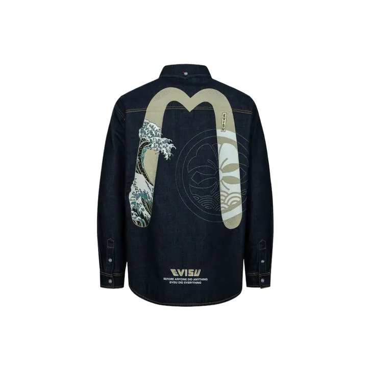 EVISU Shirts Men Denim Blue-0