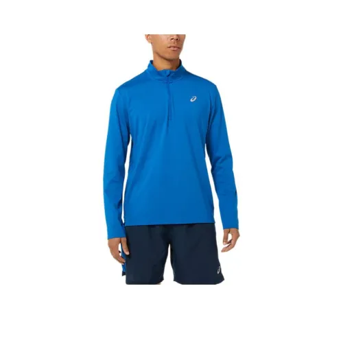Asics READY-SET HALF ZIP Shirt Men's Blue