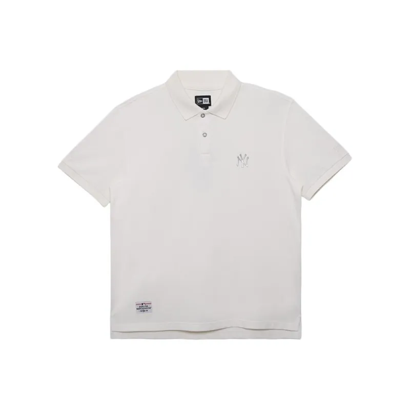 New Era Polo Shirt Men's Ivory White-0