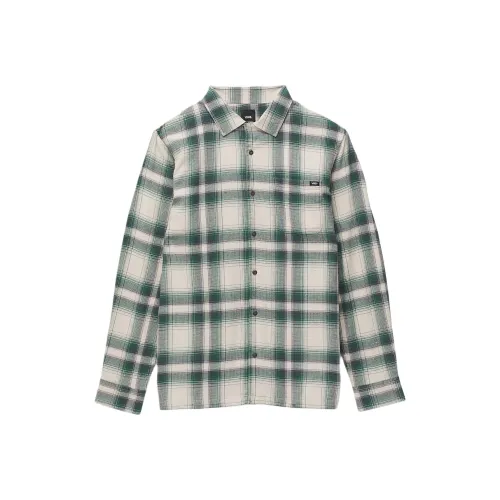 Vans SS24 Eastridge Long Sleeve Buttondown Shirt Shirt Men's Small Bar Green