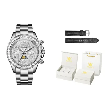 OLEVS Wisdom Series Automatic Mechanical Movement Stainless Steel Watchband Watch Men's Watches White Dial