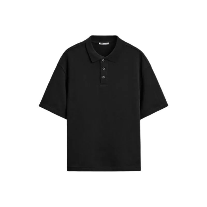 ZARA Polo Shirts Men Black-0