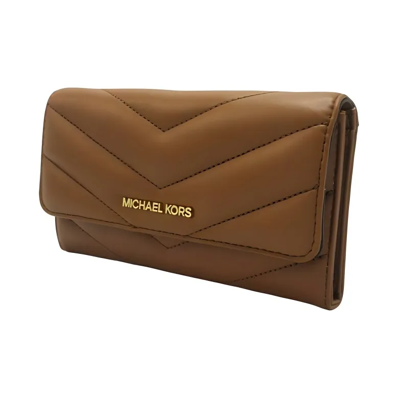 MICHAEL KORS Jet Set Travel Imitation Leather Wallet Large Size Women's Brown-1