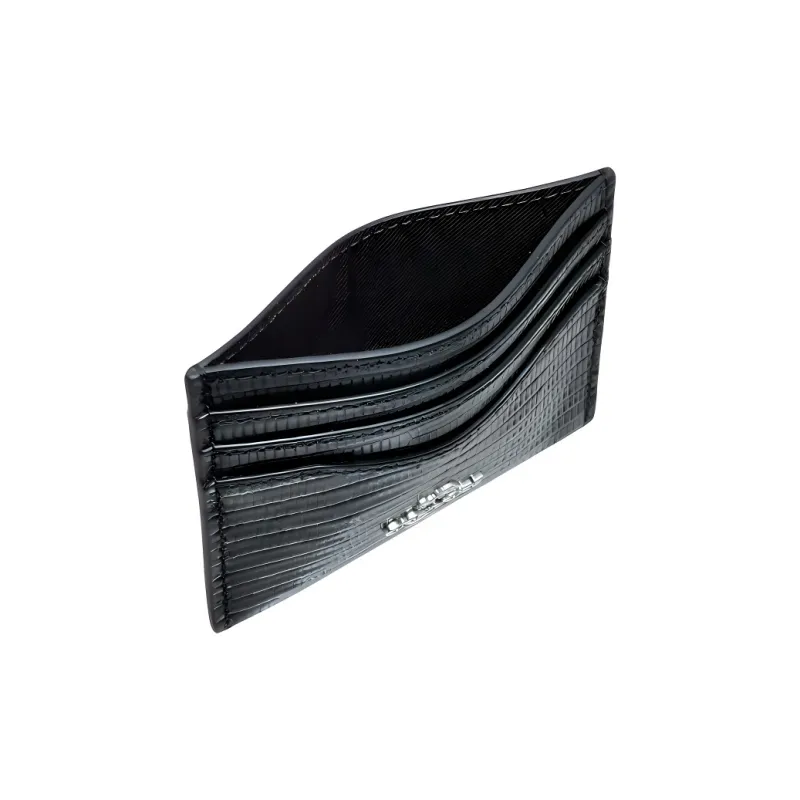 COACH Card Case Leather Wallets Card Holders Mini Women's Silver & Black-2