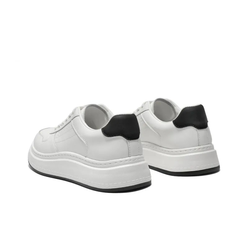 BELLE Anti Slip Wear Resistant Low Top Skateboard Shoes Men's White-4