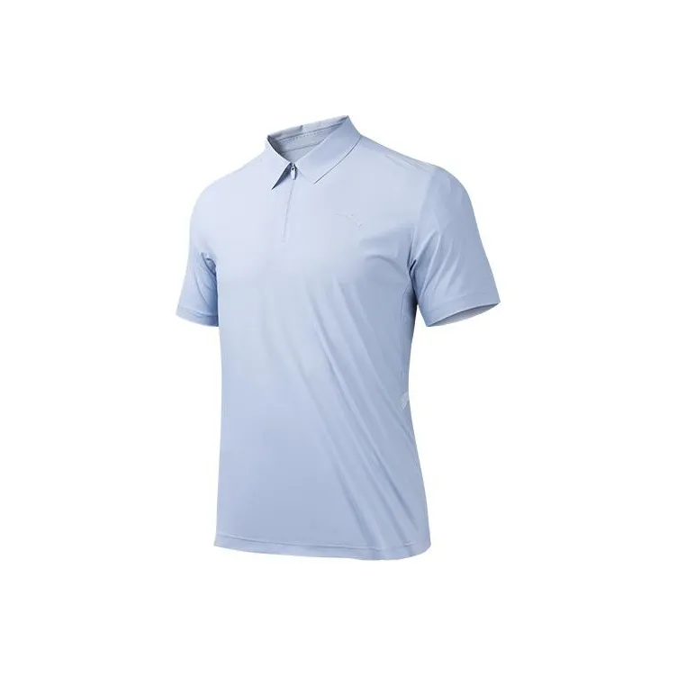 Anta Variety Training Collection Polo Shirt Men's Light Smoke Blue-0