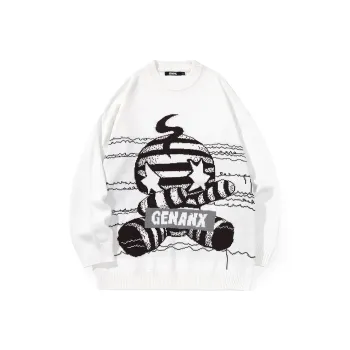 GENANX Sweaters Unisex White