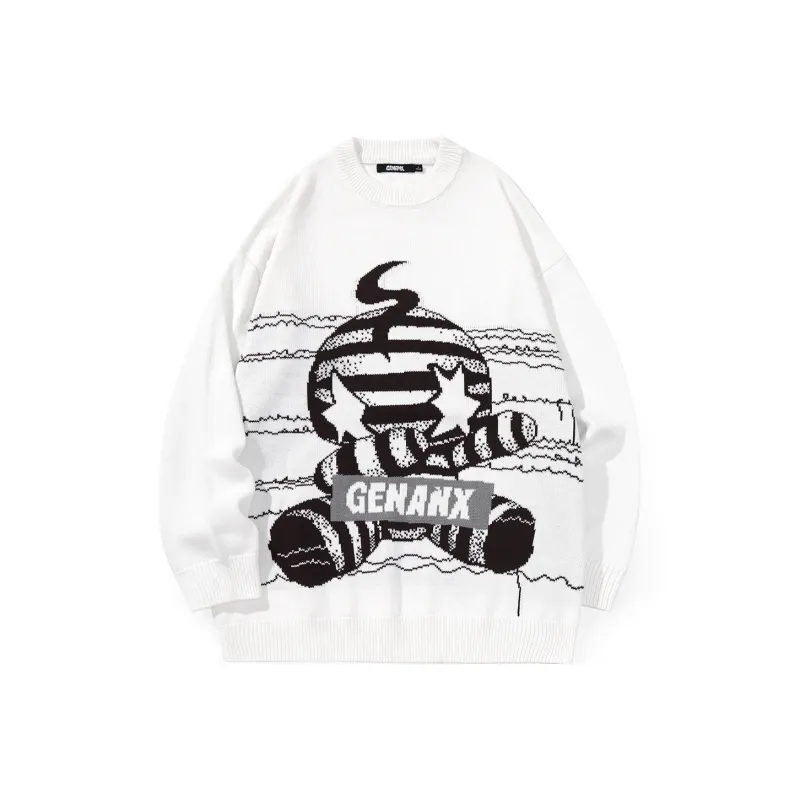 GENANX Sweaters Unisex White-0
