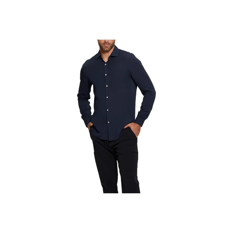 GUESS Eco Sunset Long-Sleeve Shirt Shirt Men's Navy-0