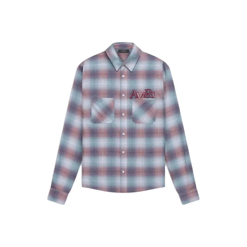 AMIRI Staggered-logo Check-pattern Shirt-0