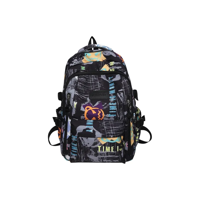 Yalu Nylon Backpack Unisex White/Black/Blue-7