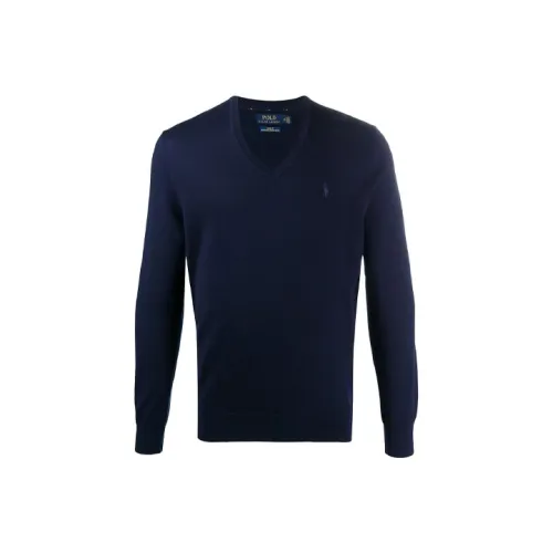 Polo Ralph Lauren Logo Embroidered V neck Jumper